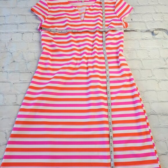 Jude Connally multicolored stripped summer dress fit and flare liquid size M - Picture 4 of 10